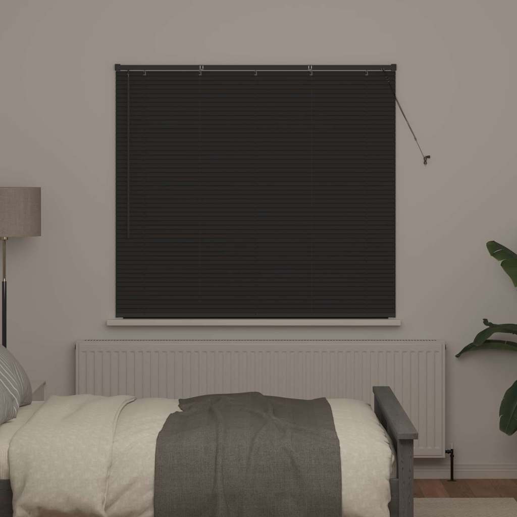 Fensterjalousie mit Vorhängen Manuell Dunkelgrau Aluminium