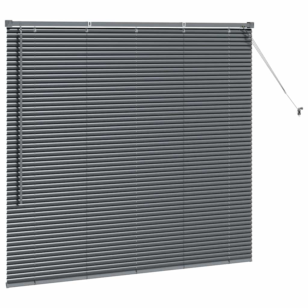 Fensterjalousie mit Vorhängen Manuell Dunkelgrau Aluminium