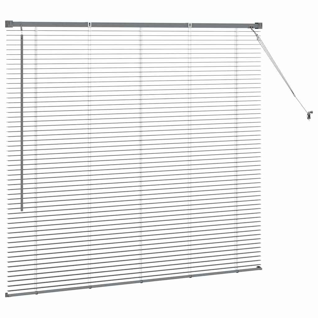 Fensterjalousie mit Vorhängen Manuell Dunkelgrau Aluminium