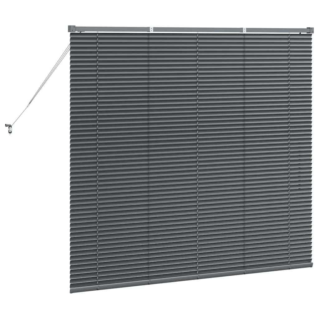 Fensterjalousie mit Vorhängen Manuell Dunkelgrau Aluminium