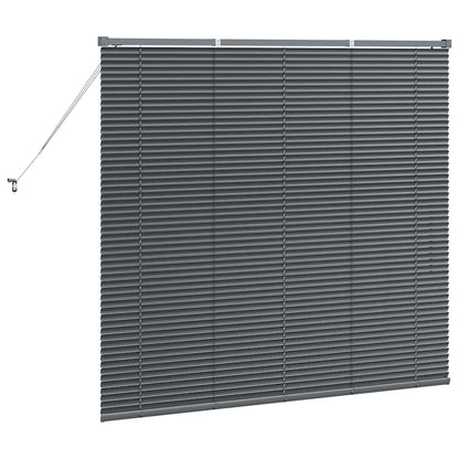 Fensterjalousie mit Vorhängen Manuell Dunkelgrau Aluminium