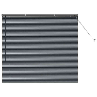 Fensterjalousie mit Vorhängen Manuell Dunkelgrau Aluminium