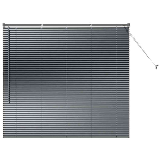 Fensterjalousie mit Vorhängen Manuell Dunkelgrau Aluminium