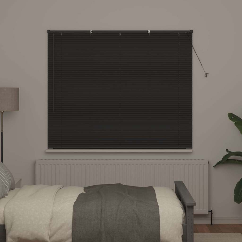 Fensterjalousie mit Vorhängen Manuell Dunkelgrau Aluminium