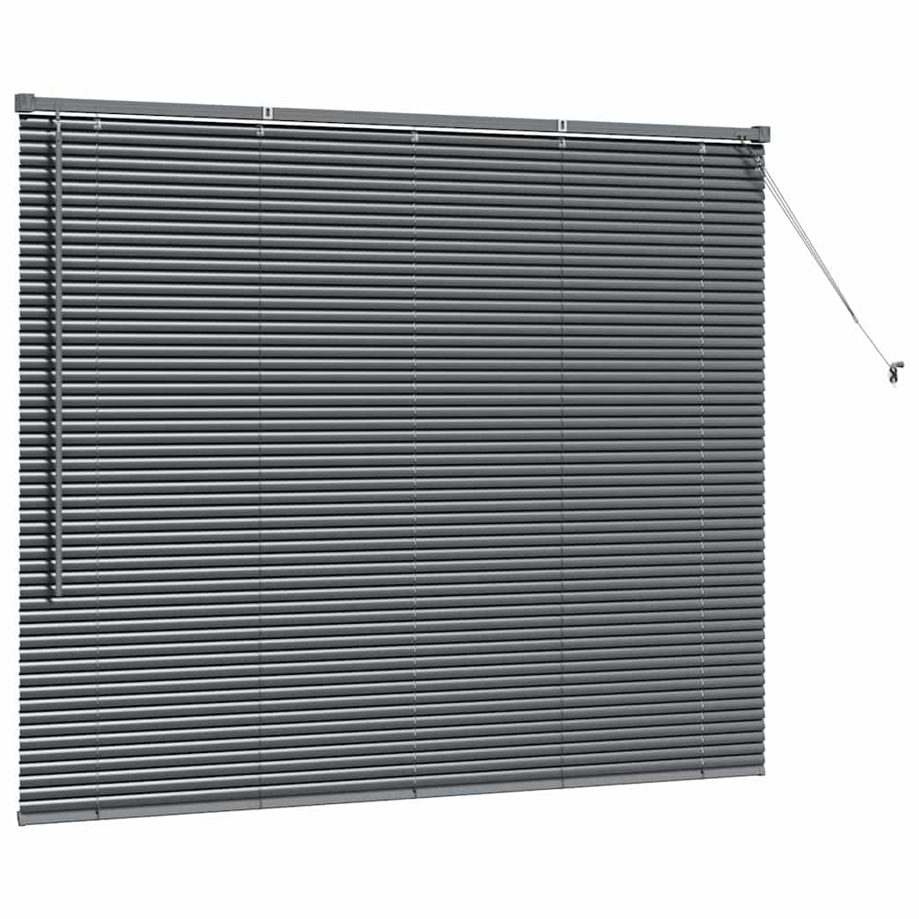 Fensterjalousie mit Vorhängen Manuell Dunkelgrau Aluminium