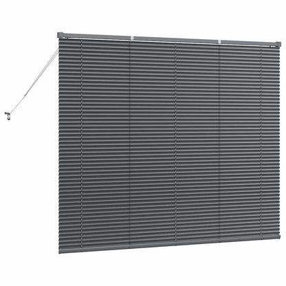 Fensterjalousie mit Vorhängen Manuell Dunkelgrau Aluminium