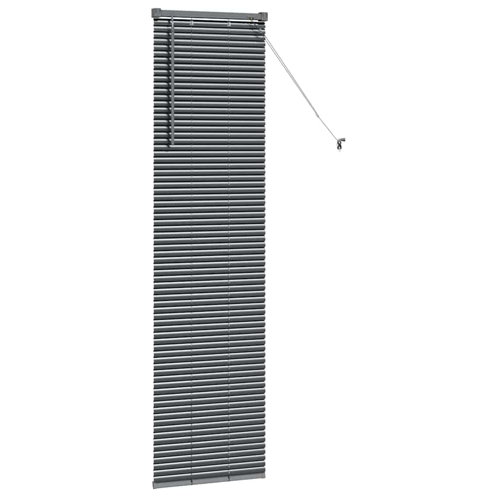 Fensterjalousie mit Vorhängen Manuell Dunkelgrau Aluminium