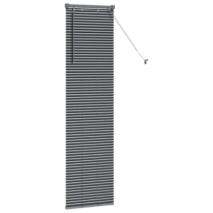 Fensterjalousie mit Vorhängen Manuell Dunkelgrau Aluminium
