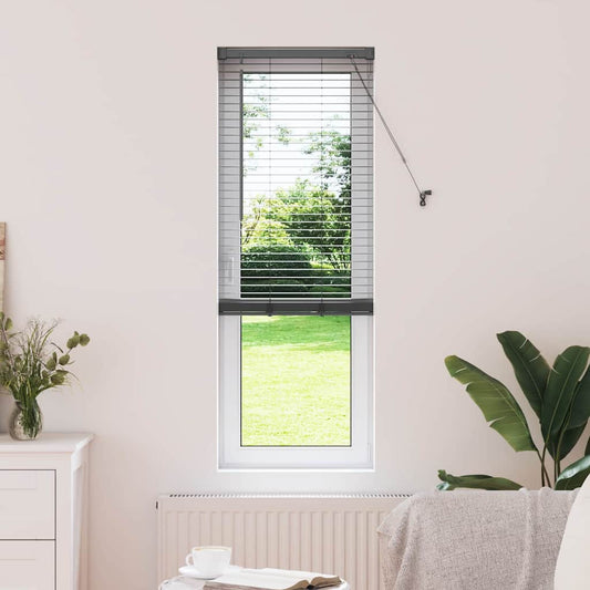 Fensterjalousie mit Vorhängen Manuell Dunkelgrau Aluminium