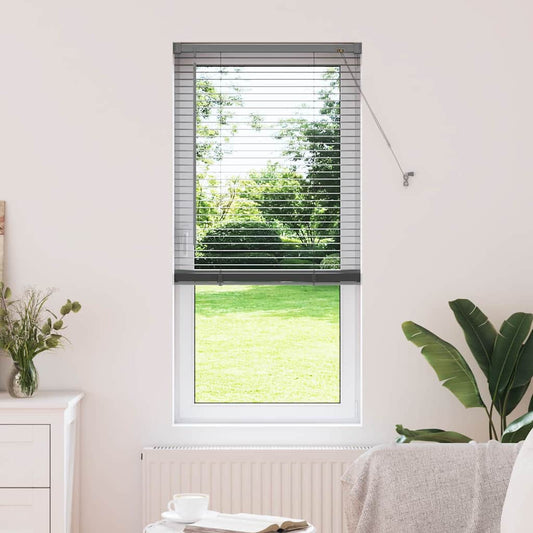 Fensterjalousie mit Vorhängen Manuell Dunkelgrau Aluminium