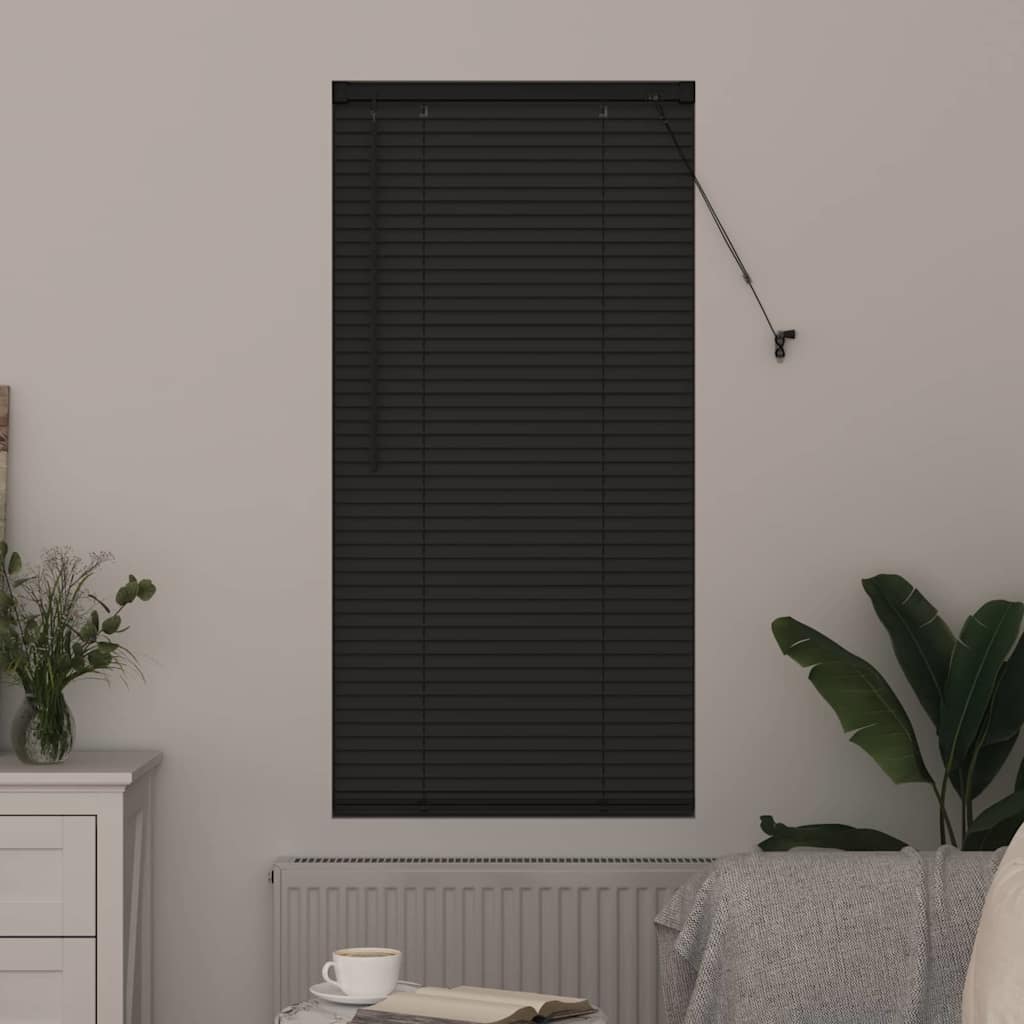 Fensterjalousie mit Vorhängen Manuell Dunkelgrau Aluminium