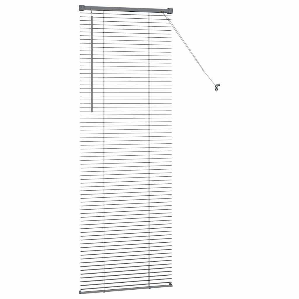 Fensterjalousie mit Vorhängen Manuell Dunkelgrau Aluminium