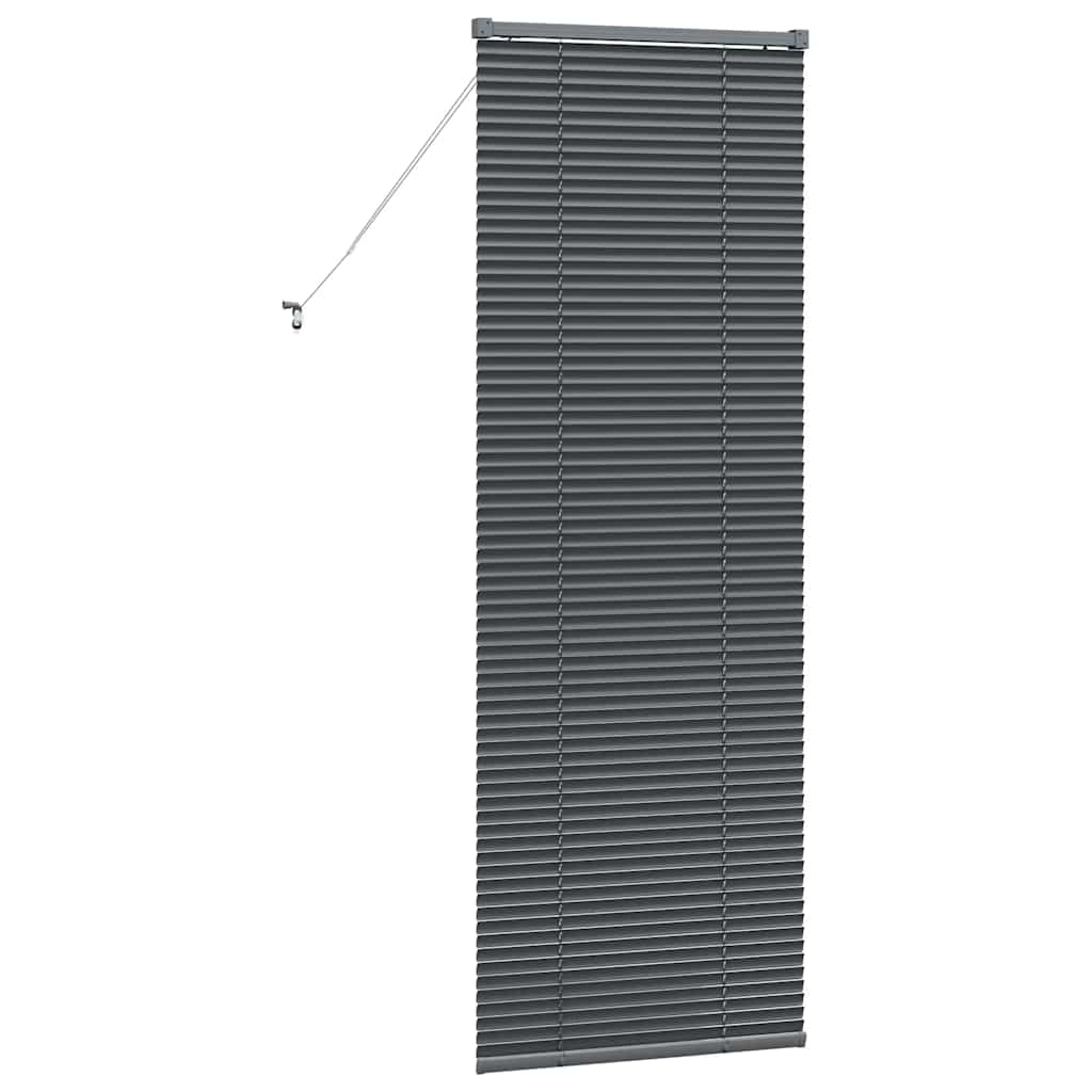 Fensterjalousie mit Vorhängen Manuell Dunkelgrau Aluminium