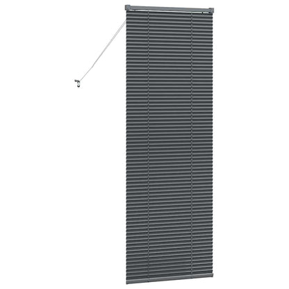 Fensterjalousie mit Vorhängen Manuell Dunkelgrau Aluminium