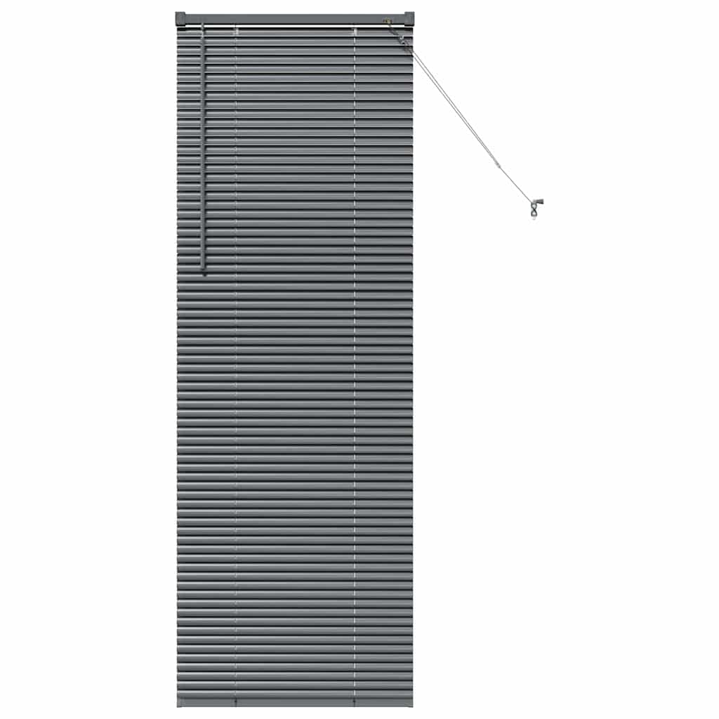 Fensterjalousie mit Vorhängen Manuell Dunkelgrau Aluminium