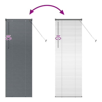 Fensterjalousie mit Vorhängen Manuell Dunkelgrau Aluminium
