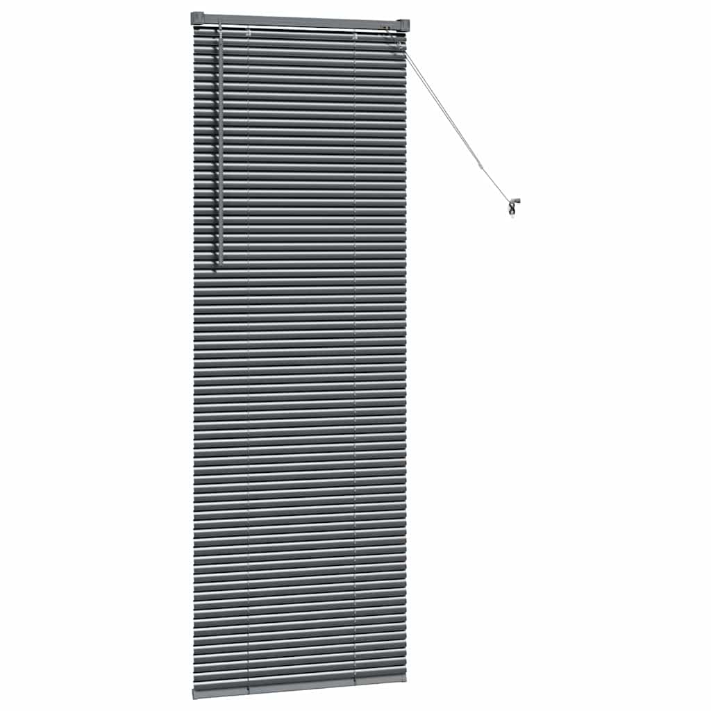 Fensterjalousie mit Vorhängen Manuell Dunkelgrau Aluminium