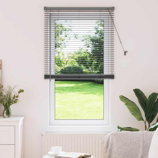 Fensterjalousie mit Vorhängen Manuell Dunkelgrau Aluminium