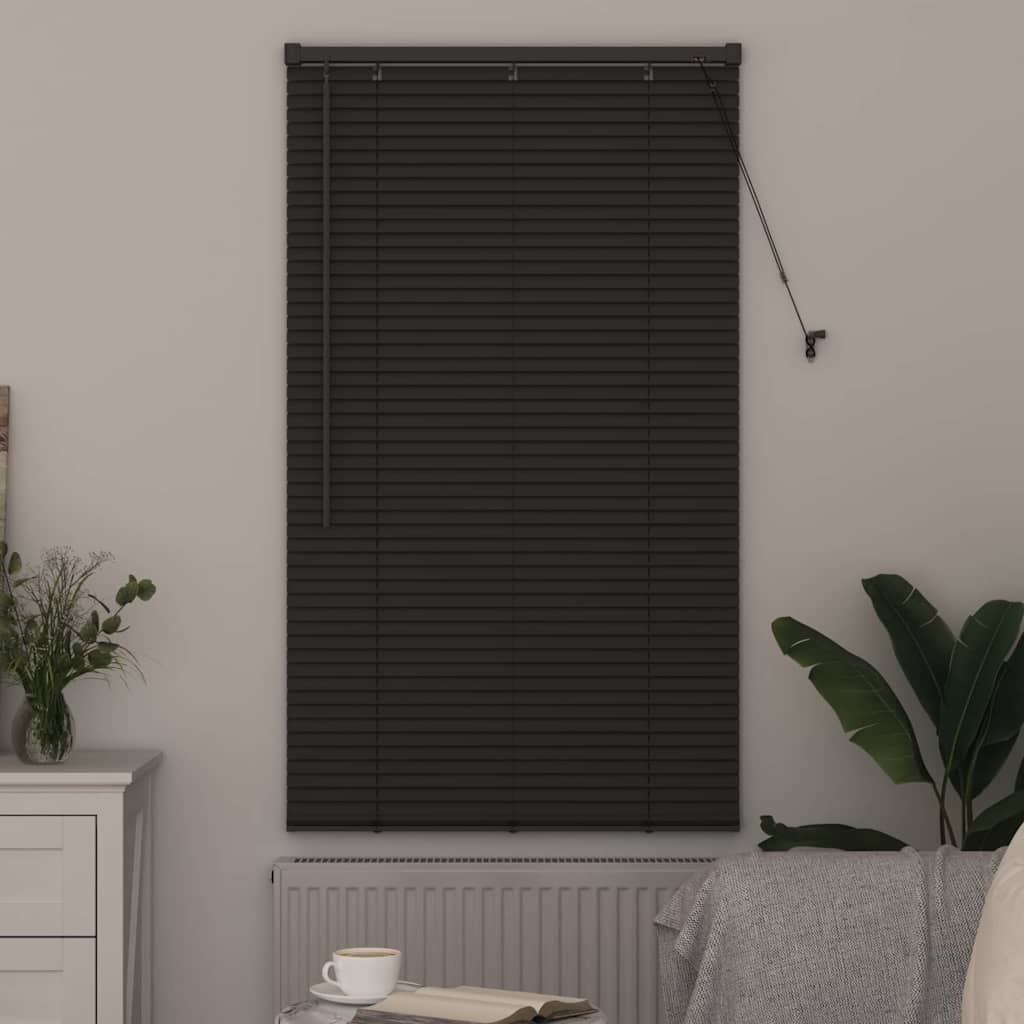 Fensterjalousie mit Vorhängen Manuell Dunkelgrau Aluminium