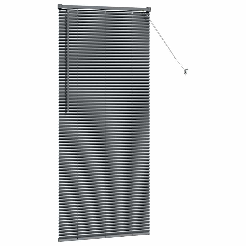 Fensterjalousie mit Vorhängen Manuell Dunkelgrau Aluminium