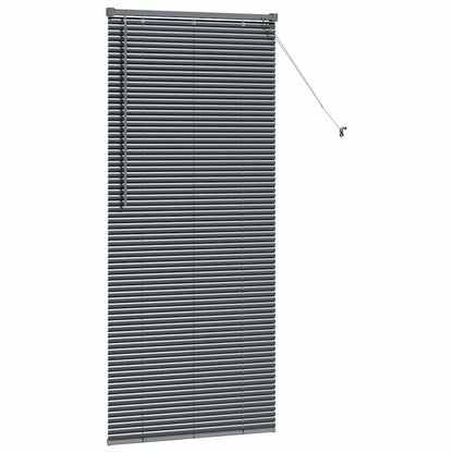 Fensterjalousie mit Vorhängen Manuell Dunkelgrau Aluminium
