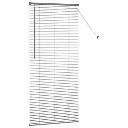 Fensterjalousie mit Vorhängen Manuell Dunkelgrau Aluminium