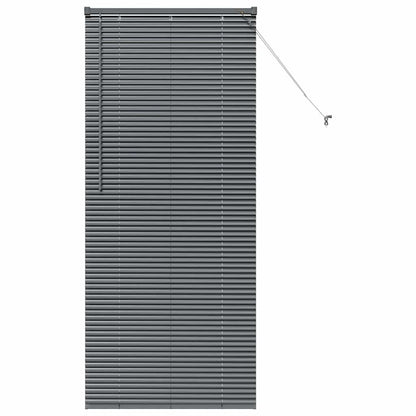 Fensterjalousie mit Vorhängen Manuell Dunkelgrau Aluminium