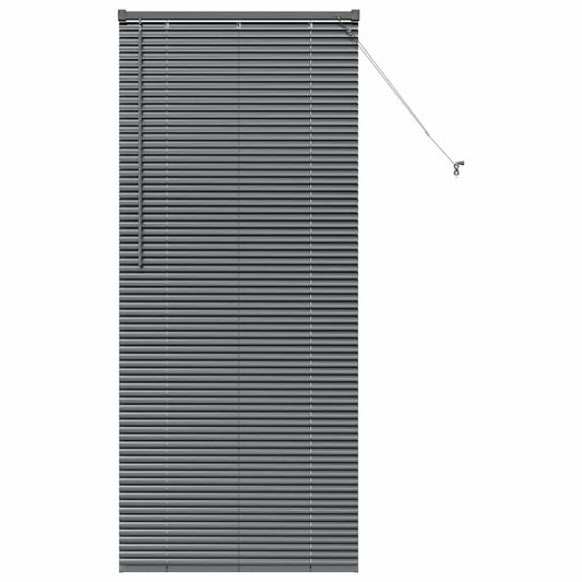 Fensterjalousie mit Vorhängen Manuell Dunkelgrau Aluminium