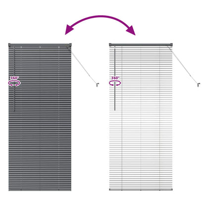 Fensterjalousie mit Vorhängen Manuell Dunkelgrau Aluminium