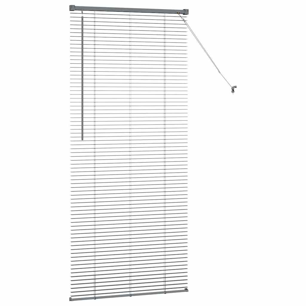 Fensterjalousie mit Vorhängen Manuell Dunkelgrau Aluminium