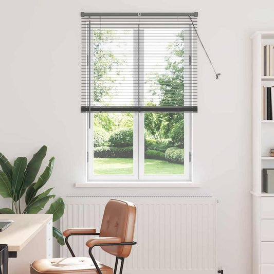 Fensterjalousie mit Vorhängen Manuell Dunkelgrau Aluminium