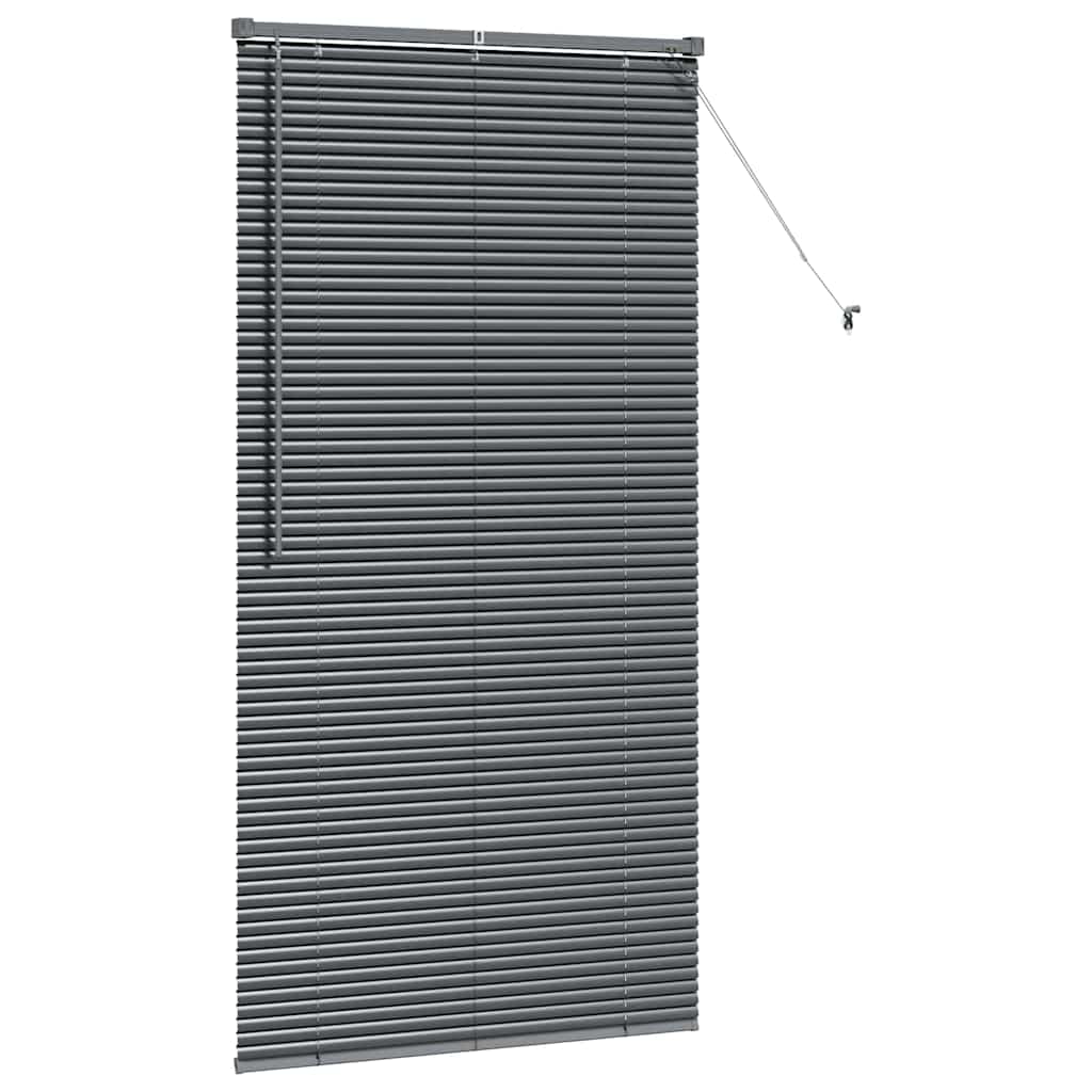 Fensterjalousie mit Vorhängen Manuell Dunkelgrau Aluminium