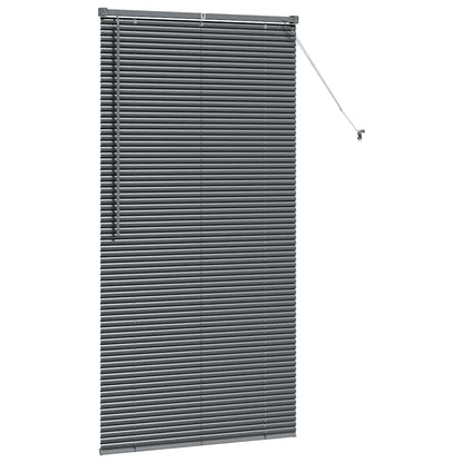 Fensterjalousie mit Vorhängen Manuell Dunkelgrau Aluminium