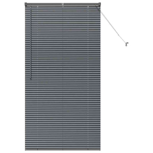 Fensterjalousie mit Vorhängen Manuell Dunkelgrau Aluminium