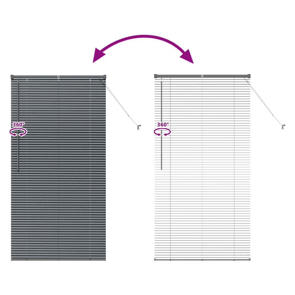 Fensterjalousie mit Vorhängen Manuell Dunkelgrau Aluminium