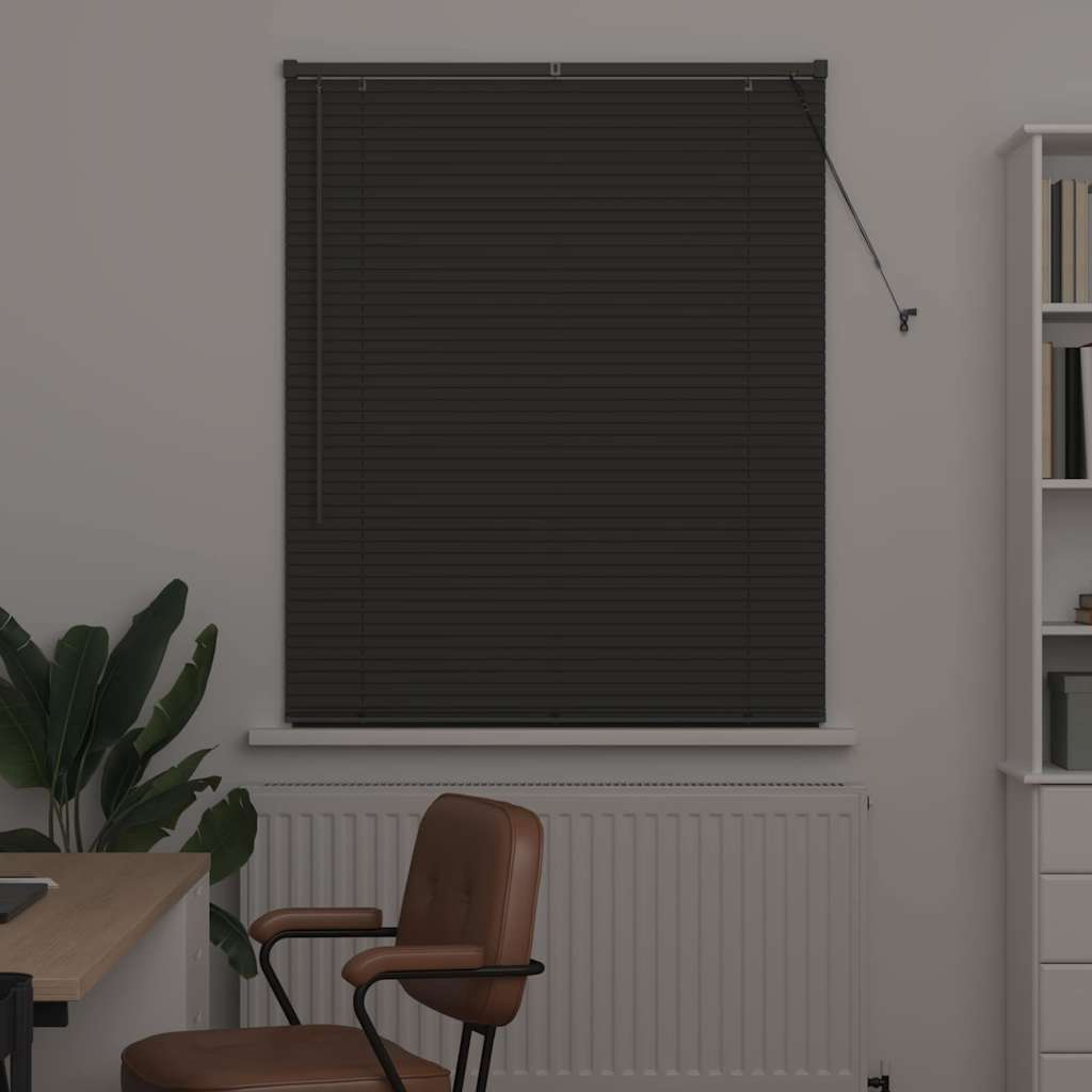 Fensterjalousie mit Vorhängen Manuell Dunkelgrau Aluminium