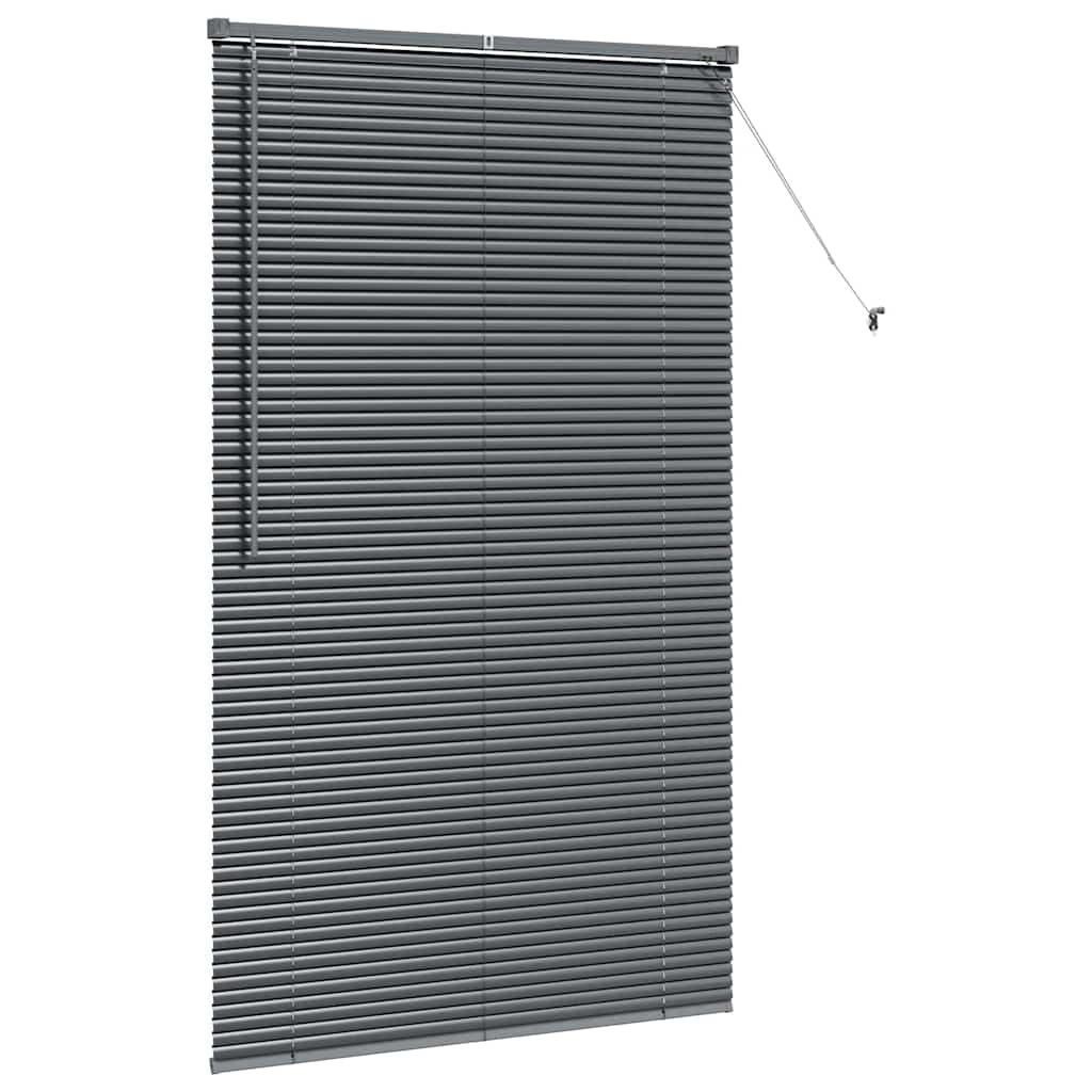 Fensterjalousie mit Vorhängen Manuell Dunkelgrau Aluminium