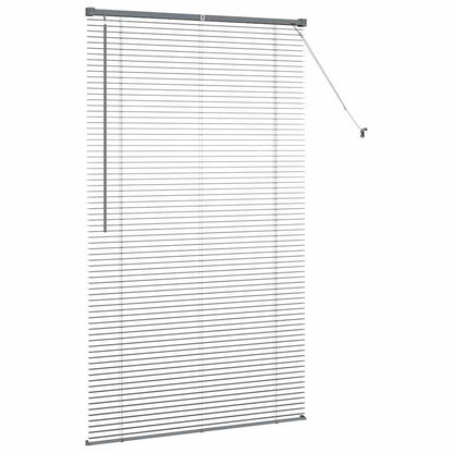 Fensterjalousie mit Vorhängen Manuell Dunkelgrau Aluminium