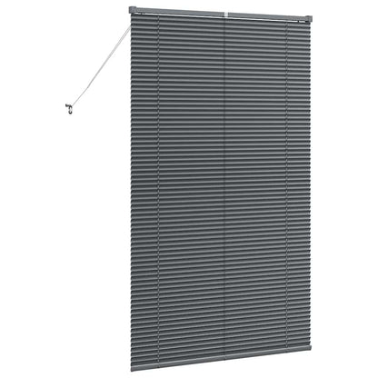 Fensterjalousie mit Vorhängen Manuell Dunkelgrau Aluminium