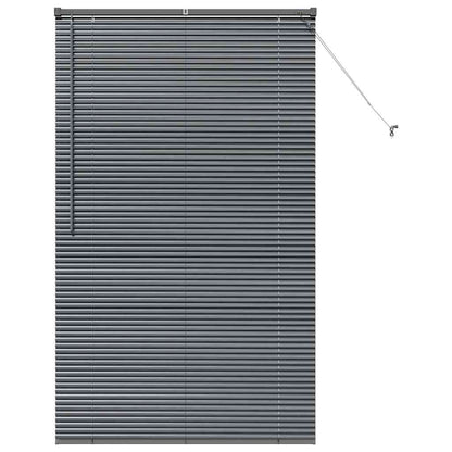 Fensterjalousie mit Vorhängen Manuell Dunkelgrau Aluminium