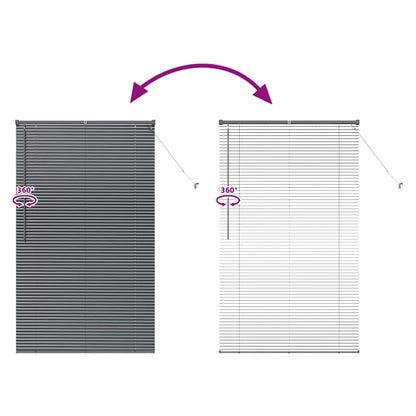 Fensterjalousie mit Vorhängen Manuell Dunkelgrau Aluminium