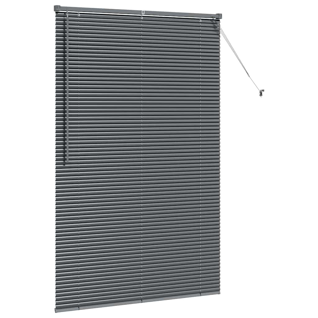 Fensterjalousie mit Vorhängen Manuell Dunkelgrau Aluminium