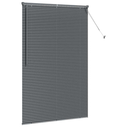 Fensterjalousie mit Vorhängen Manuell Dunkelgrau Aluminium