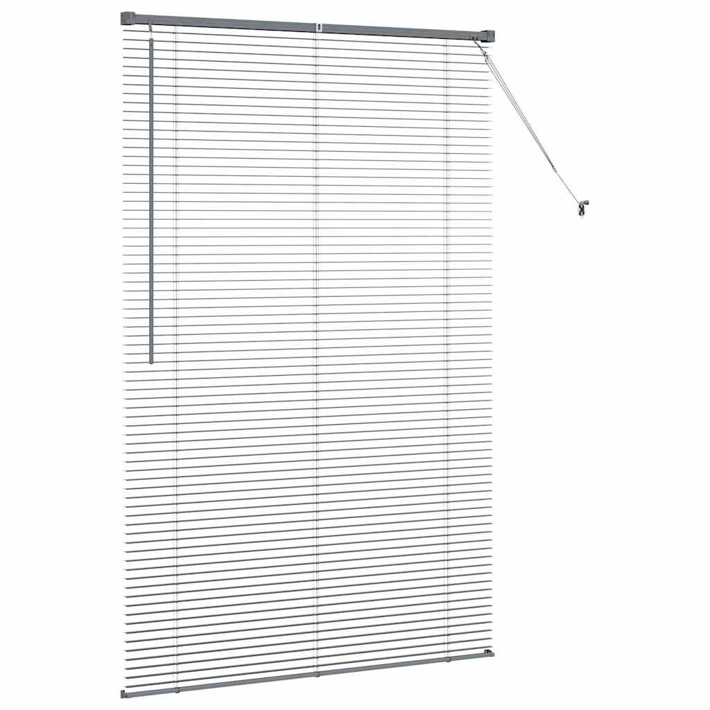 Fensterjalousie mit Vorhängen Manuell Dunkelgrau Aluminium