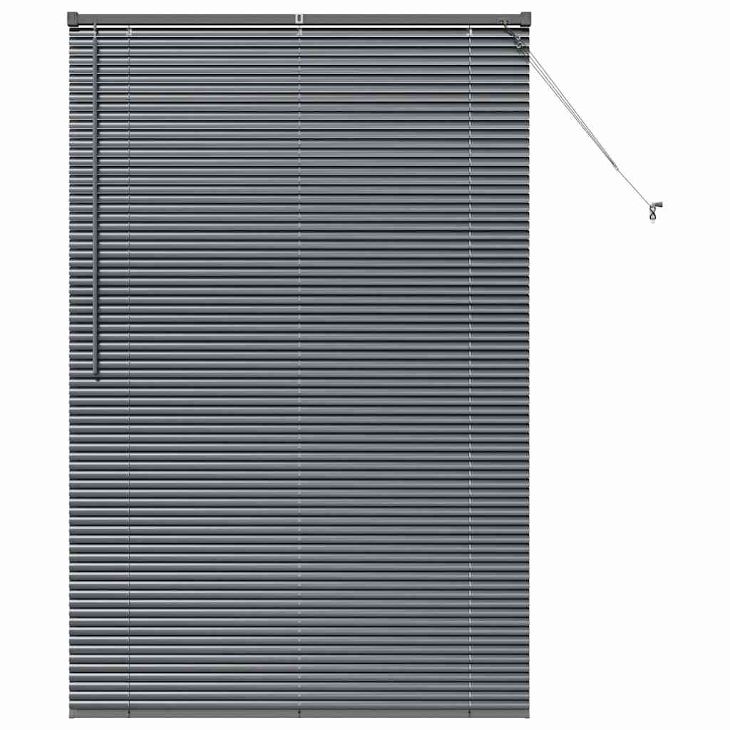 Fensterjalousie mit Vorhängen Manuell Dunkelgrau Aluminium