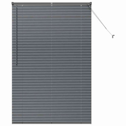 Fensterjalousie mit Vorhängen Manuell Dunkelgrau Aluminium