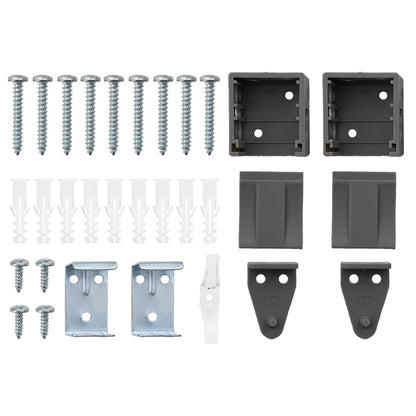 Fensterjalousie mit Vorhängen Manuell Dunkelgrau Aluminium
