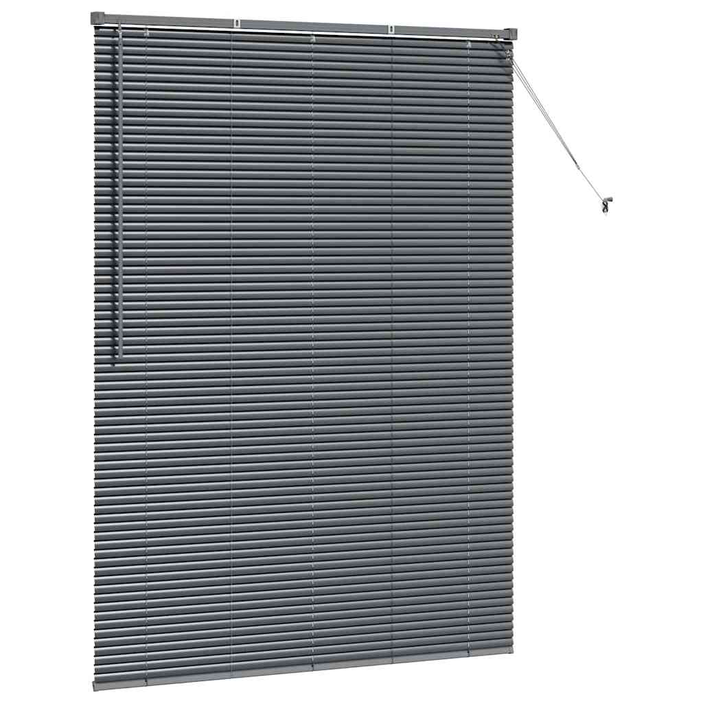 Fensterjalousie mit Vorhängen Manuell Dunkelgrau Aluminium
