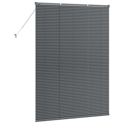 Fensterjalousie mit Vorhängen Manuell Dunkelgrau Aluminium