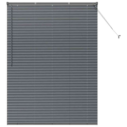 Fensterjalousie mit Vorhängen Manuell Dunkelgrau Aluminium